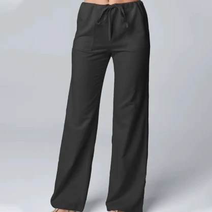 Pantalon relax uni 100 % polyester